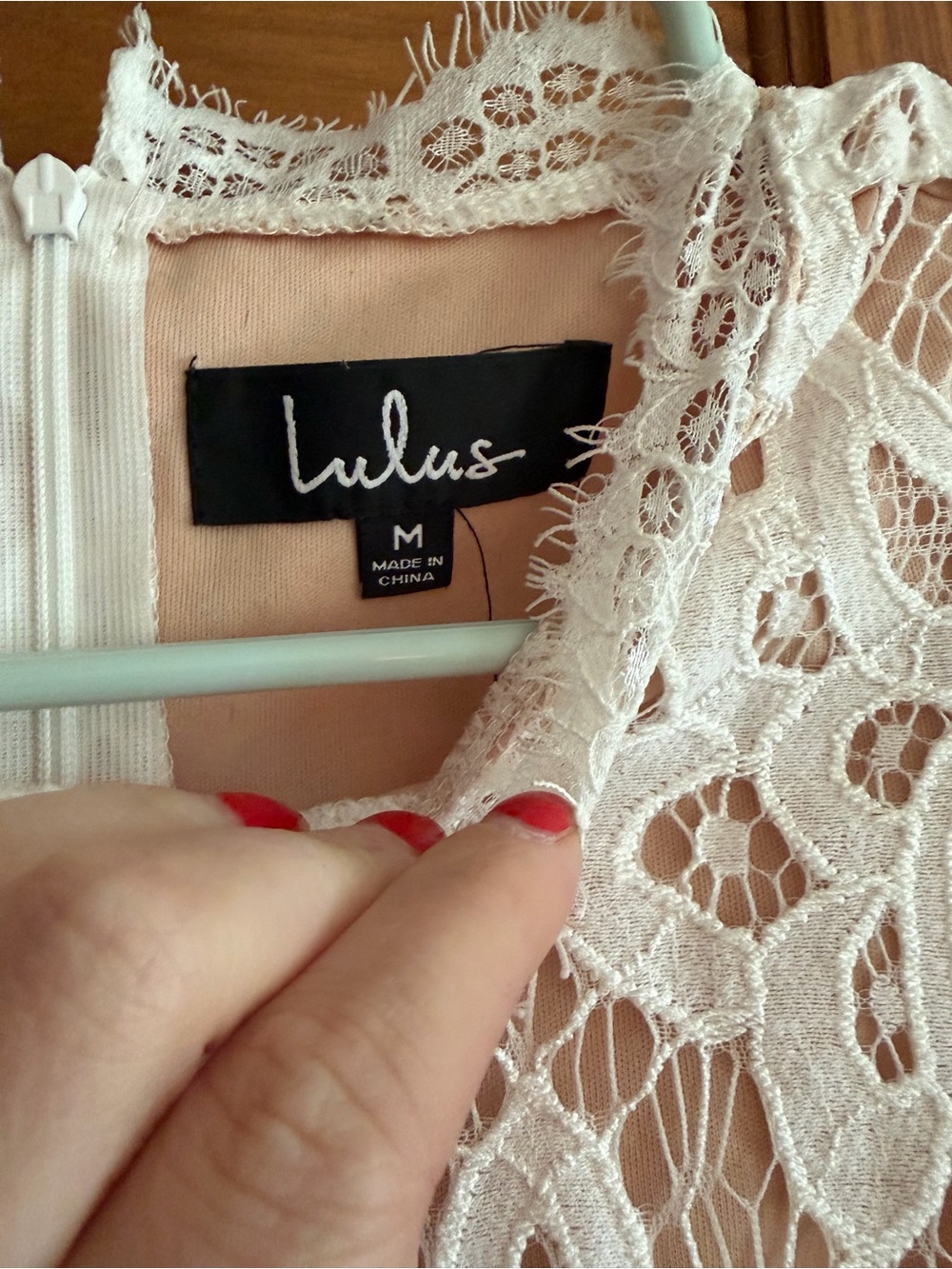 Lulu's White Lace Overlay Dress - perfect for brides. See below for sizing - Picture 3 of 5